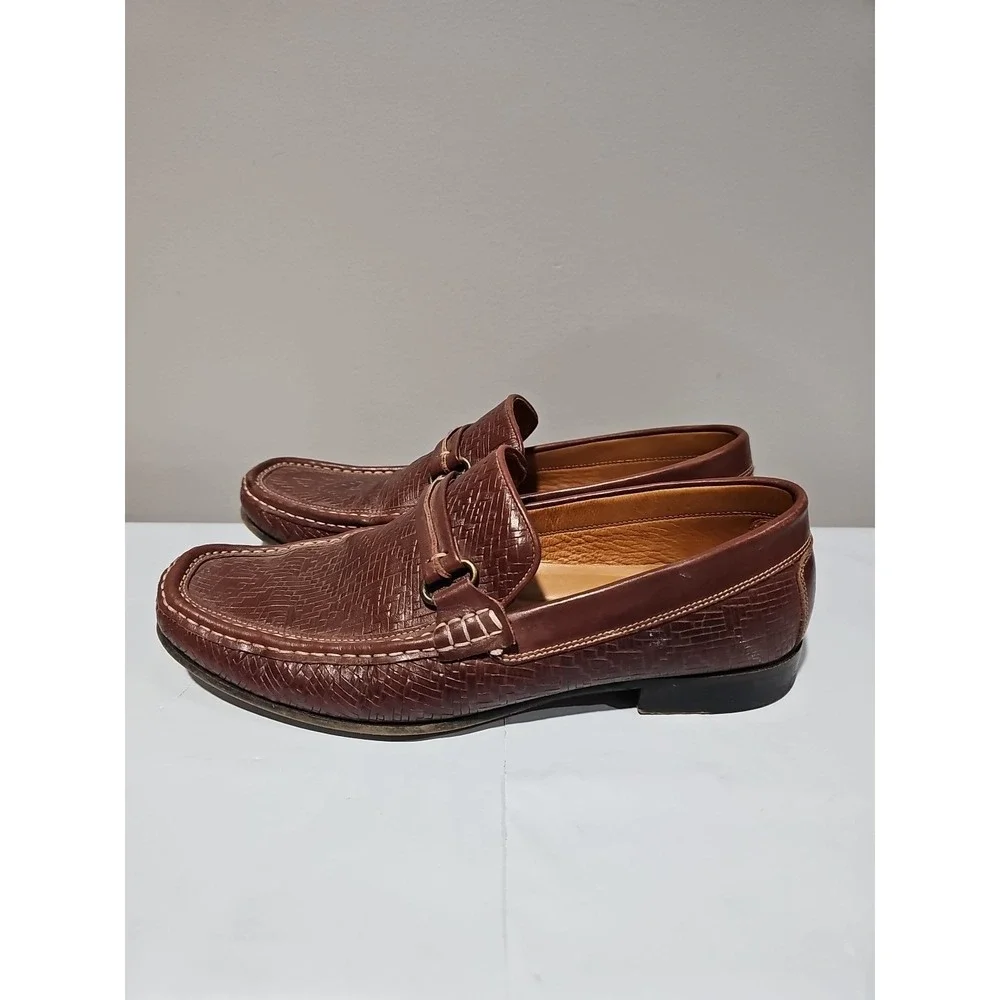 Donald‎ Pliner Donnie Men's Penny Loafers 10.5M Brown Leather Driving Moccasins